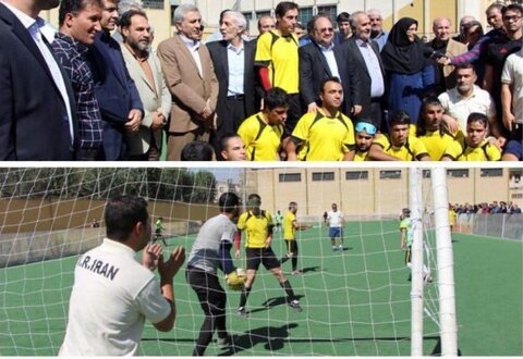 حضور وزیر تعاون، کار و رفاه اجتماعی در میان ملی پوشان فوتبال نابینای کشور