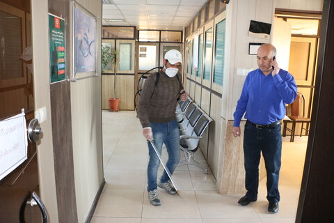 گزارش تصویری از ضدعفونی و گندزایی  اداره کل بهزیستی استان برای پیشگیری از شیوع ویروس کرونا