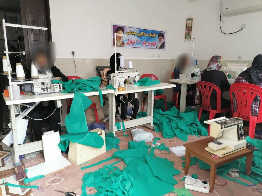 دزفول|تولید یک هزار دست لباس بیمارستانی توسط گروه همیار زنان سرپرست خانوار