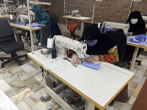 تولید روزانه بیش‌از یکهزار عدد ماسک در ایرانشهر