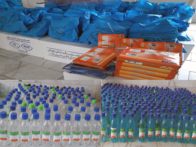 بهاباد | توزیع بسته های بهداشتی مقابله با ویروس کرونا بین مددجویان بهزیستی
