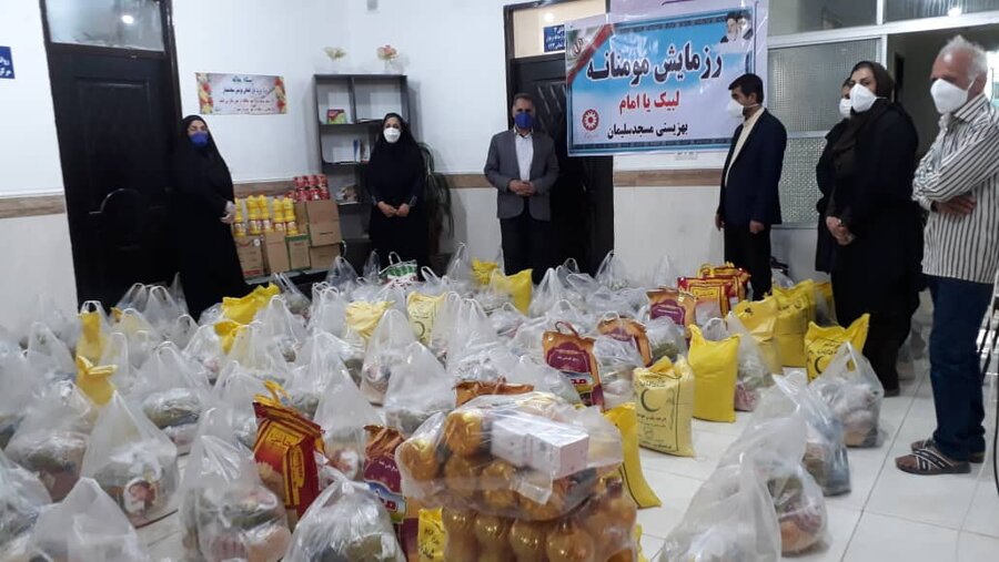 توزیع 150بسته غذایی مسجدسلیمان