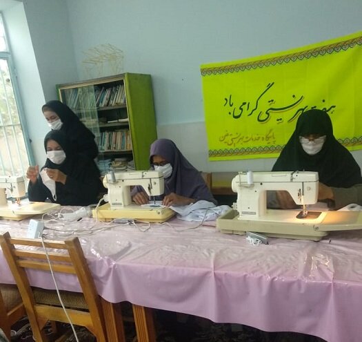 بندرعباس | افتتاح کارگاه تولید ماسک در بهزیستی فین 