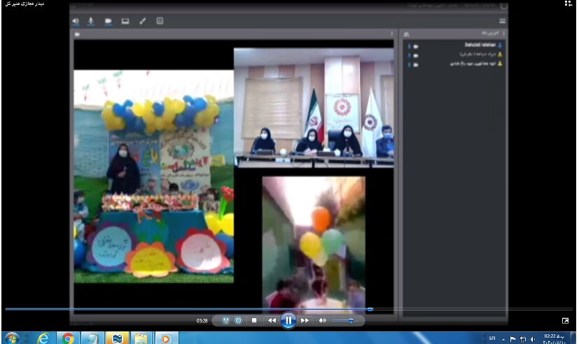 دیدار مدیر کل بهزیستی استان با کودکان مهدهای کودک از طریق فضای مجازی