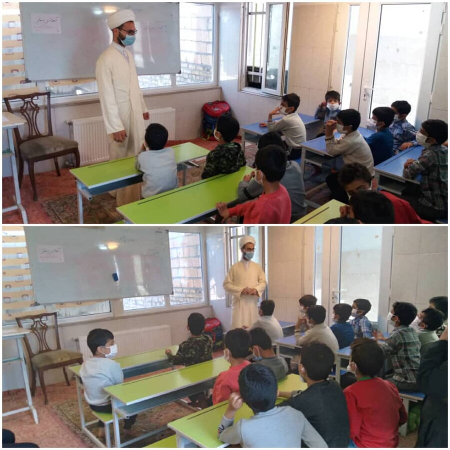 نظرآباد | کلاس آموزشی با موضوع نماز در مرکز نگهداری پسران شمیم مهربانی دنگیزک 