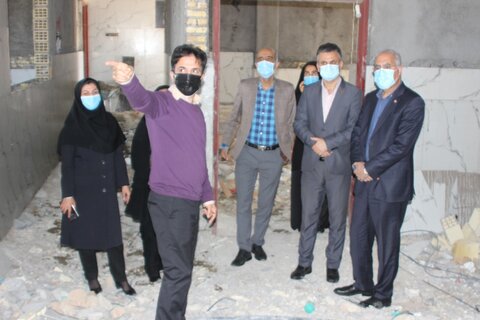 گناوه|گزارش تصویری بازدید از ساختمان در حال احداث مرکز مراقبتی بیماران اعصاب و روان زنان سرای مهر