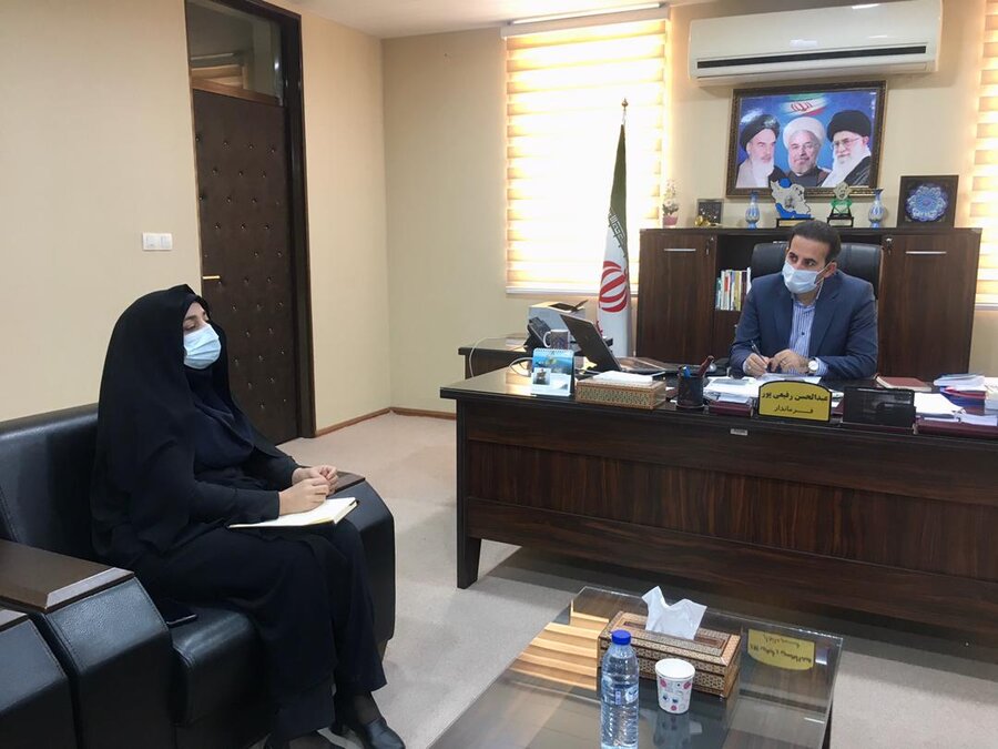  تنگستان |رئیس بهزیستی شهرستان تنگستان با فرماندار دیدار وگفتگو کرد