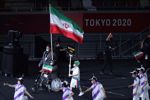 ببینیم| رژه کاروان ایران در افتتاحیه پارالمپیک توکیو