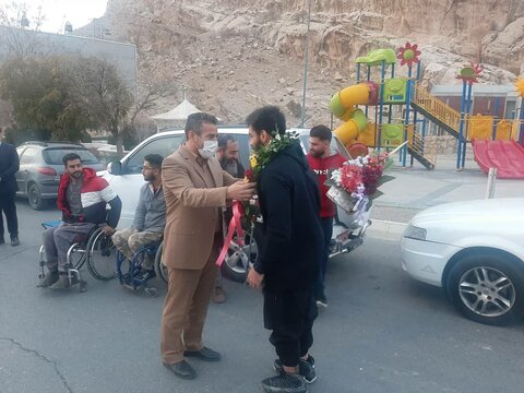 استقبال از «امیررضا احمدی» معلول ورزشکار ایلامی