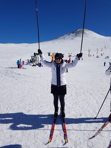 گزارش تصویری از تمرین بانوی نابینای شجاع زنجانی در اردوی تیم ملی اسکی