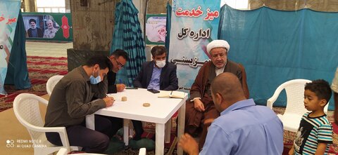 استقرار میز خدمت اداره کل بهزیستی خوزستان در مصلای اهواز