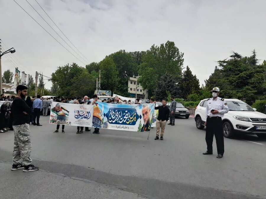 شمیرانات| حضور فرزندان مرکز شهید فیاض بخش لواسان در راهپیمایی روز قدس