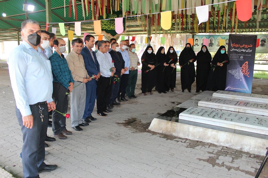 گزارش تصویری| تجدید میثاق مدیران و کارکنان بهزیستی خوزستان با شهدا