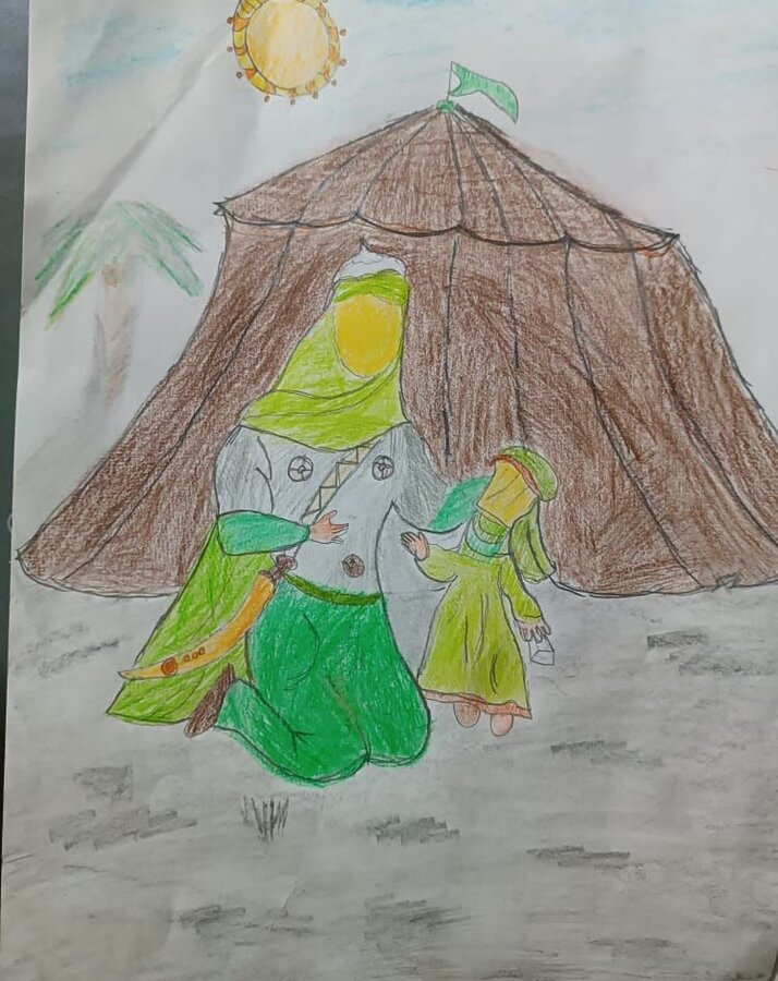 تنگستان |پویش نذر دفتر نقاشی و مداد رنگی به مناسبت شهادت سرور وسالار شهیدان در تنگستان برگزار شد