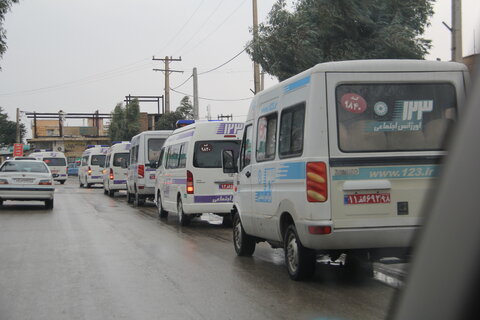 گزارش تصویری| مانور خودروهای اورژانس اجتماعی در مهران
