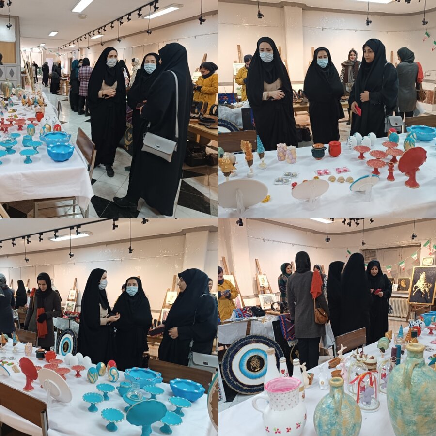 افتتاح نمایشگاه دستاوردهای توانخواهان مرکز توانبخشی و حرفه آموزی بهزیستی در شاهین دژ 