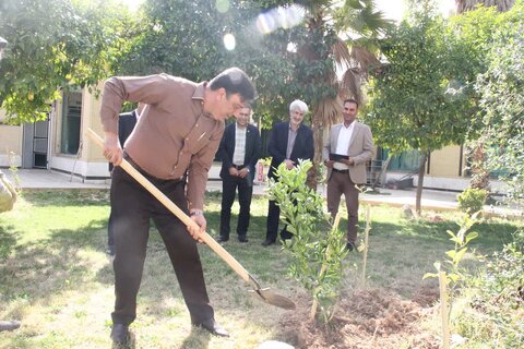 گزارش تصویری|مراسم درختکاری و تقدیر از باغبان اداره کل توسط مدیر کل و معاونین بهزیستی فارس