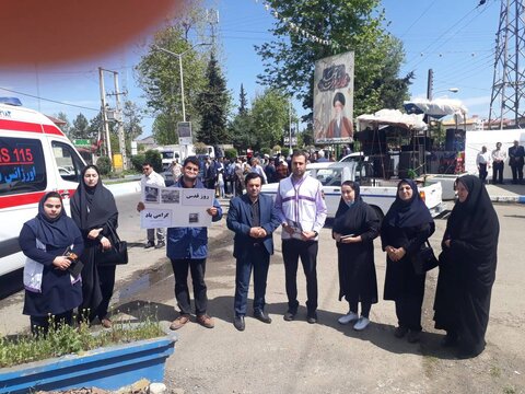 رضوانشهر | حضور رئیس و کارکنان بهزیستی شهرستان رضوانشهر در راهپیمایی روز جهانی قدس