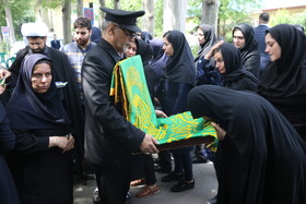 مراسم استقبال از کاروان خادمین حرم مطهر رضوی(ع) به‌ مناسبت دهه کرامت در اداره کل بهزیستی گیلان