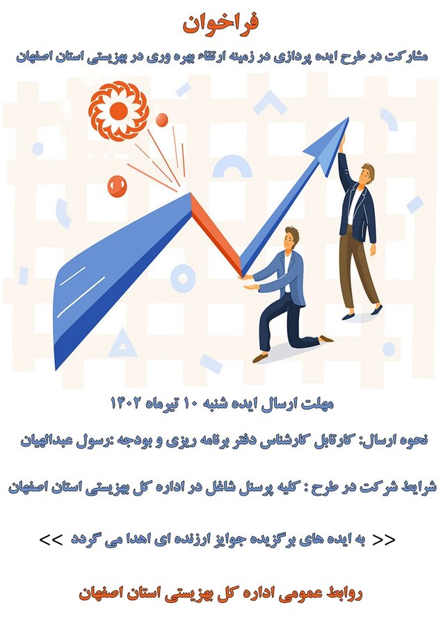 فراخوان مشارکت طرح ایده پردازی در زمینه ارتقاء بهره‌وری کارکنان بهزیستی استان 