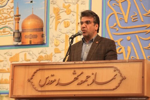 ببینیم | سخنرانی مدیرکل بهزیستی خراسان رضوی در خطبه های پیش از نماز جمعه مشهد