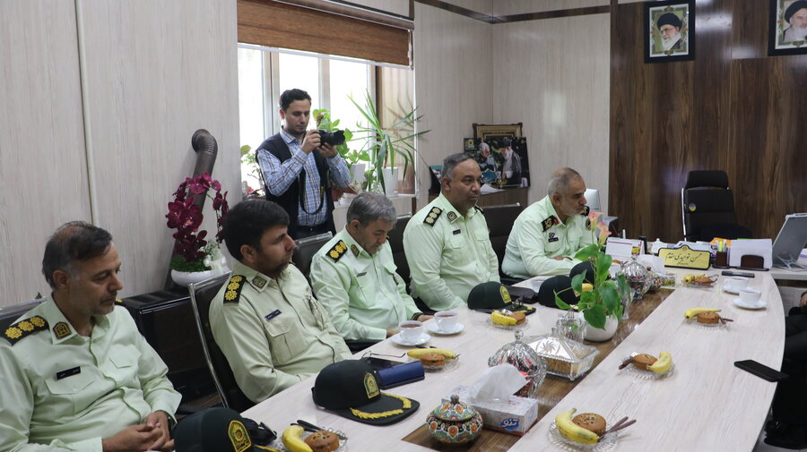 حضور سردار مطهری زاده فرمانده نیروی انتظامی استان در اداره کل بهزیستی استان