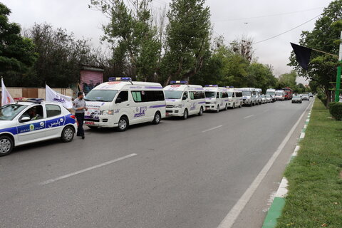 گزارش تصویری| رژه خودروهای امدادی و خودروهای اورژانس اجتماعی بهزیستی استان