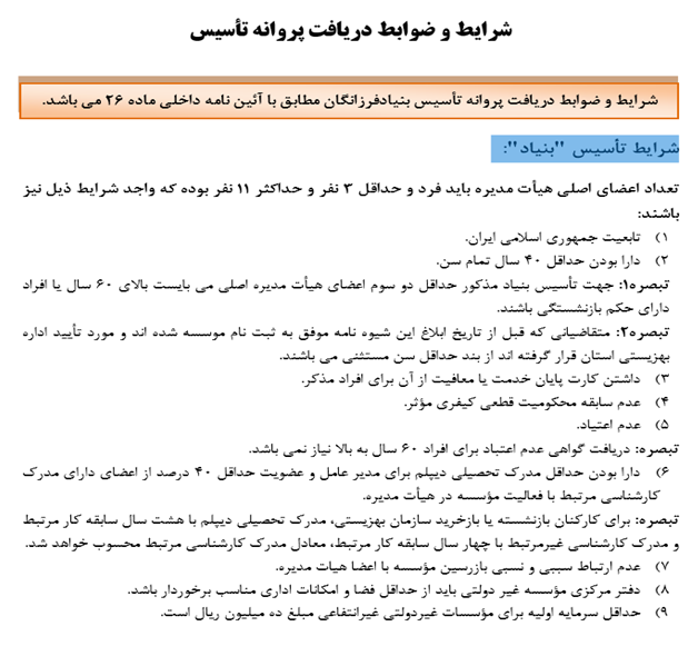 فراخوان واگذاری مجوز بنیاد فرزانگان به متقاضیان واجد شرایط 