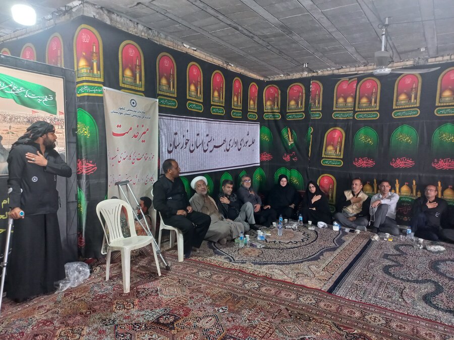 فیلم|مراسم عزاداری  اربعین حسینی و شورای اداری بهزیستی خوزستان در مرز چذابه
