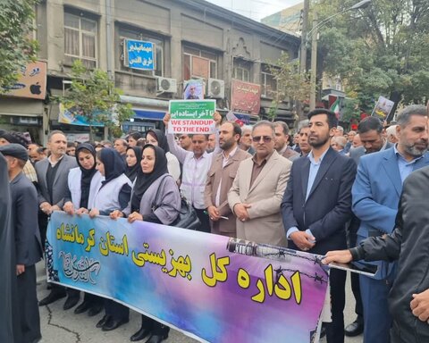 شکوه راهپیمایی ۱۳ آبان‌ماه ۱۴۰۲ | حضور جامعه بزرگ بهزیستی استان کرمانشاه