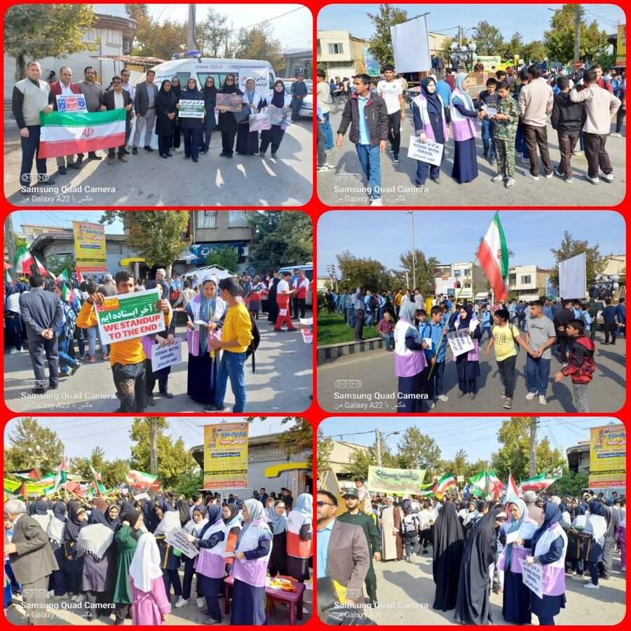 حضورپرشور  ریاست و کارکنان ادارات بهزیستی استان در راهپیمایی ۱۳ آبان
