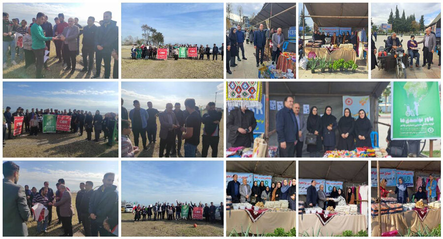 تالش | برگزاری همایش پیاده روی توانخواهان و نمایشگاه دستاوردهای مددجویان بهزیستی در شهرستان تالش