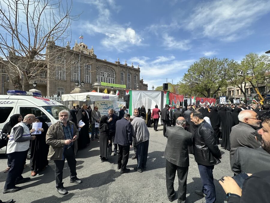 گزارش تصویری/ خروش مردم آذربایجان شرقی در راهپیمایی روز قدس