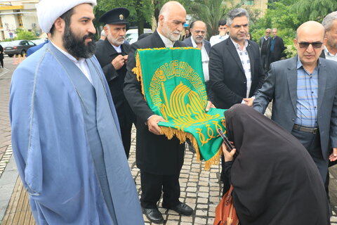 مراسم استقبال از کاروان خادمین آستان قدس رضوی(ع) به مناسبت دهه کرامت در اداره کل بهزیستی گیلان