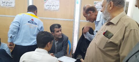 حضور مدیر کل بهزیستی خوزستان درمیز خدمت مسجد جامع خرمشهر