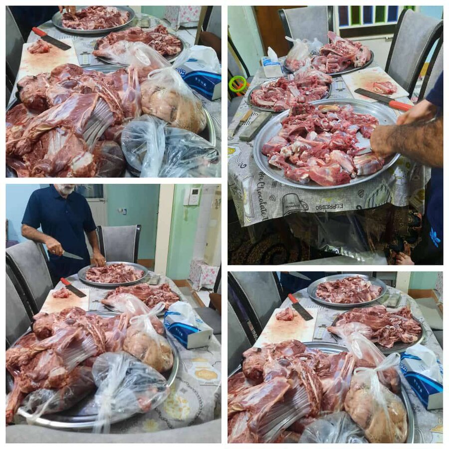 بندرعباس | توزیع گوشت قربانی در بین خانواده‌های تحت حمایت بهزیستی