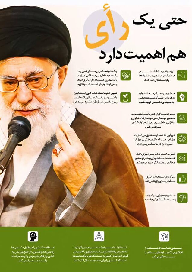 پوستر / حضور در انتخابات وظیفه شرعی هر ایرانی است