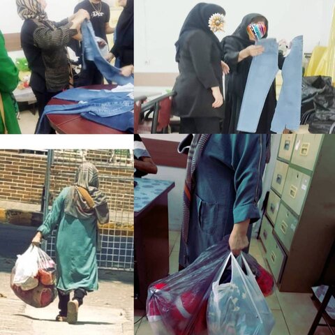 لاهیجان | توزیع ۳۰۰ پرس غذای نذری و البسه نو دخترانه و زنانه بین مددجویان تحت پوشش بهزیستی در شهرستان لاهیجان