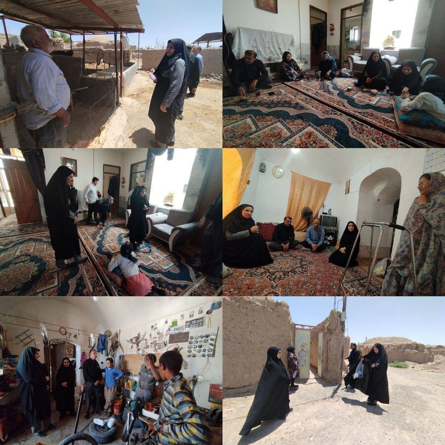بازدید از منزل مددجویان تحت حمایت بهزیستی در روستای مختاران