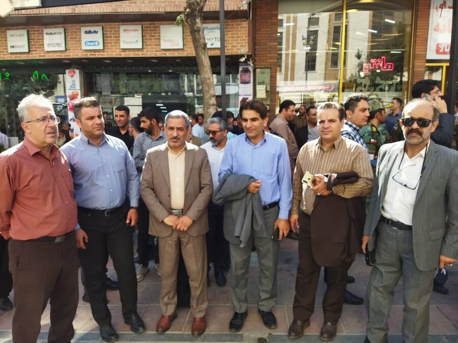 حضور مدیرکل و کارکنان بهزیستی کردستان در مراسم تشییع پیکر امیر شهید حسین سامی مقام
