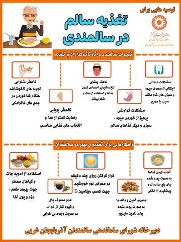 اینفوگرافیک / تغذیه سالم در دوران سالمندی