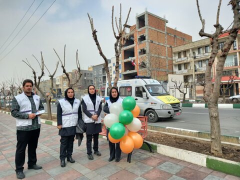 ساوجبلاغ | اجرای پیاده روی نمادین پرسنل اورژانس اجتماعی در سطح شهر هشتگرد