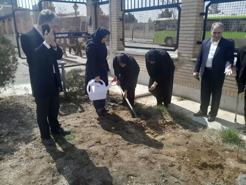 درختکاری به مناسبت هفته منابع طبیعی در اداره بهزیستی اشتهارد
