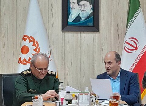 نشست مشترک سرپرست بهزیستی گیلان با مسئول بسیج سازندگی سپاه قدس گیلان