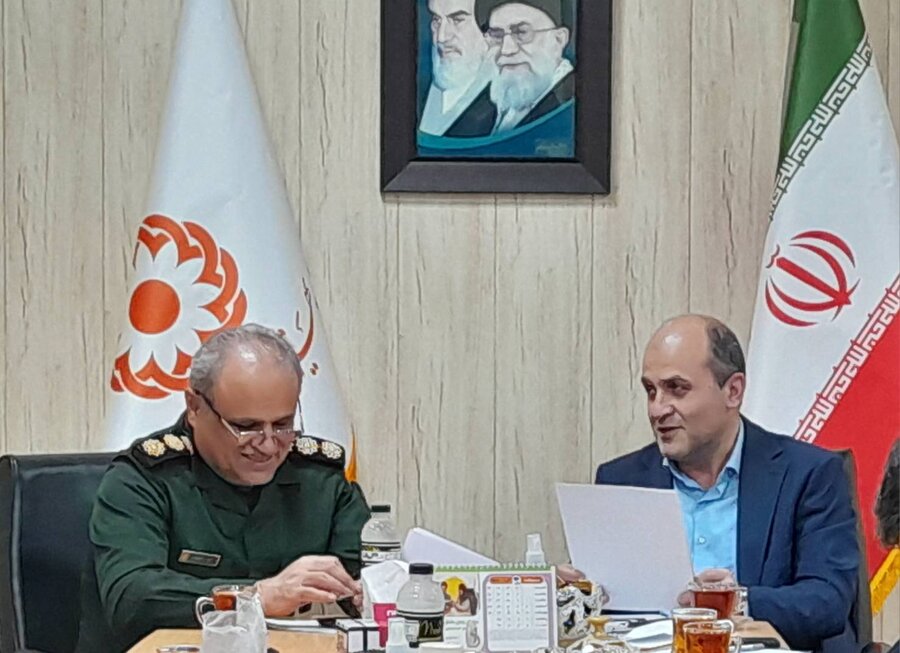 نشست مشترک سرپرست بهزیستی گیلان با مسئول بسیج سازندگی سپاه قدس گیلان