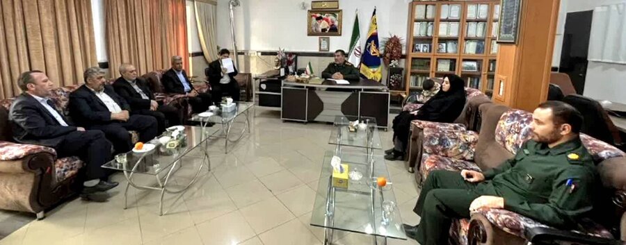 دیدار روسای ادارات بهزیستی، کار و رفاه اجتماعی و فرمانده بسیج کارگری شهید ابراهیمی با فرمانده سپاه پاسداران  انقلاب اسلامی میاندوآب