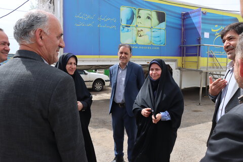 گزارش تصویری| بازدید مسئولان از کانتینر های کلینیک سیار خیریه نورآوران سلامت در شهرستان نمین