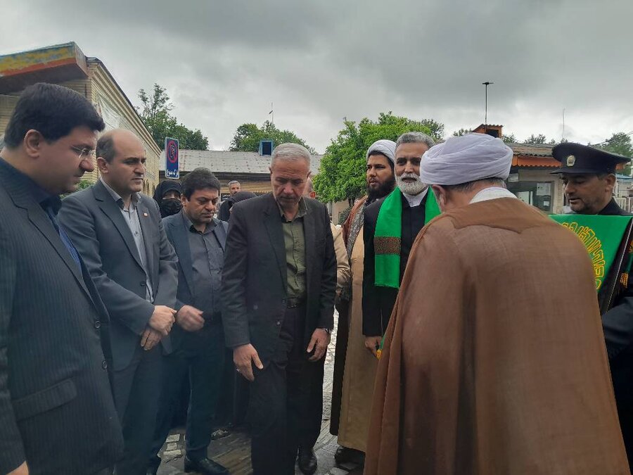 مراسم استقبال از خادمین امام رضا در بهزیستی گیلان