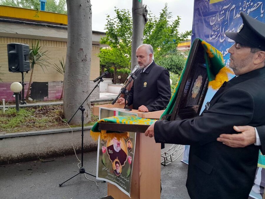 مراسم استقبال از خادمین امام رضا در بهزیستی گیلان