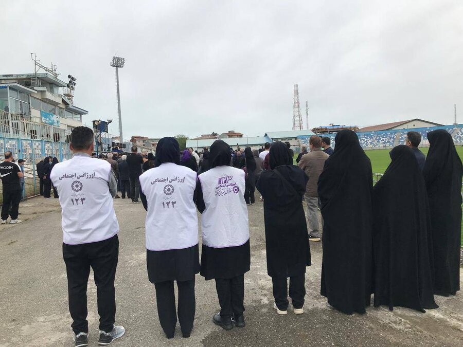 حضور کارکنان بهزیستی در مراسم وداع با پدر فوتبال گیلان